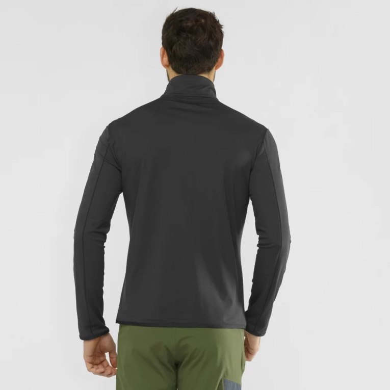 Black Salomon Essential Lightwarm Half Zip Men's Sweatshirt | IE AN0752